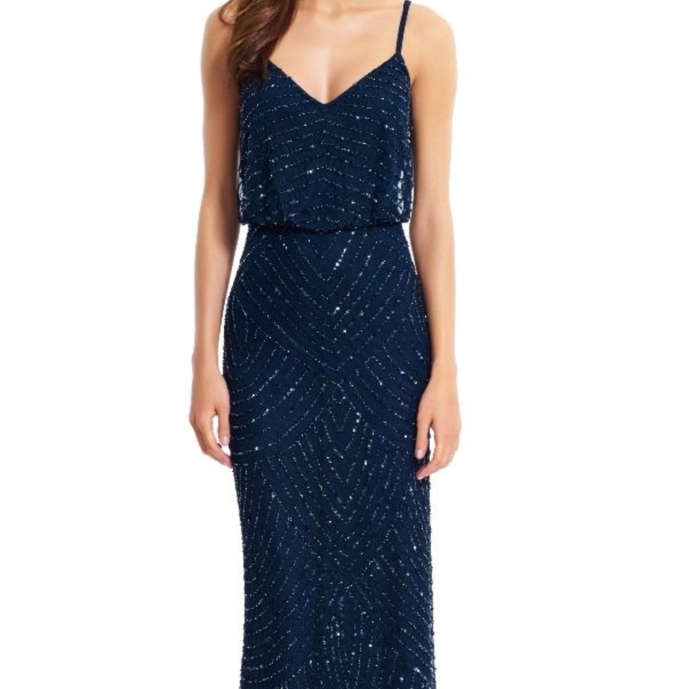 Adrianna Papell Formal Sequin Blouson Dress New